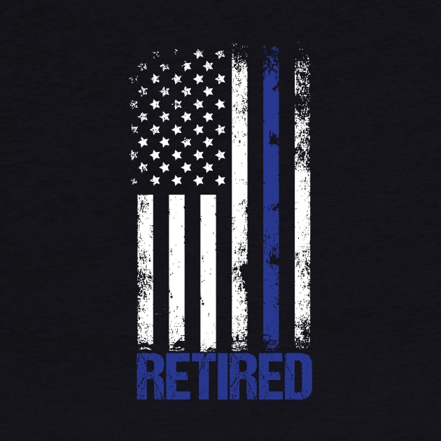 Retired Police Vintage Patriotic by RJCatch